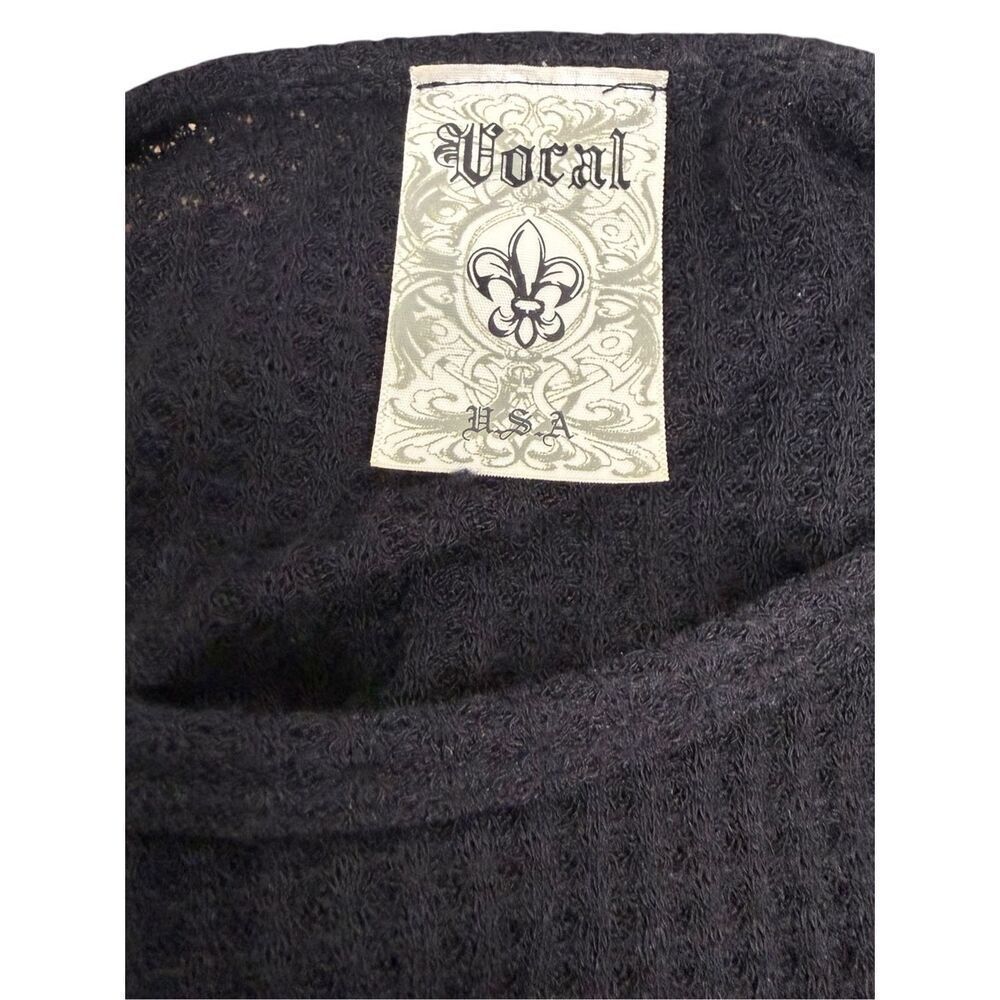 Vocal Apparel Women’s Large Angel Wings Waffle Knit Shirt Rhinestone Grunge Y2K - Picture 6 of 7